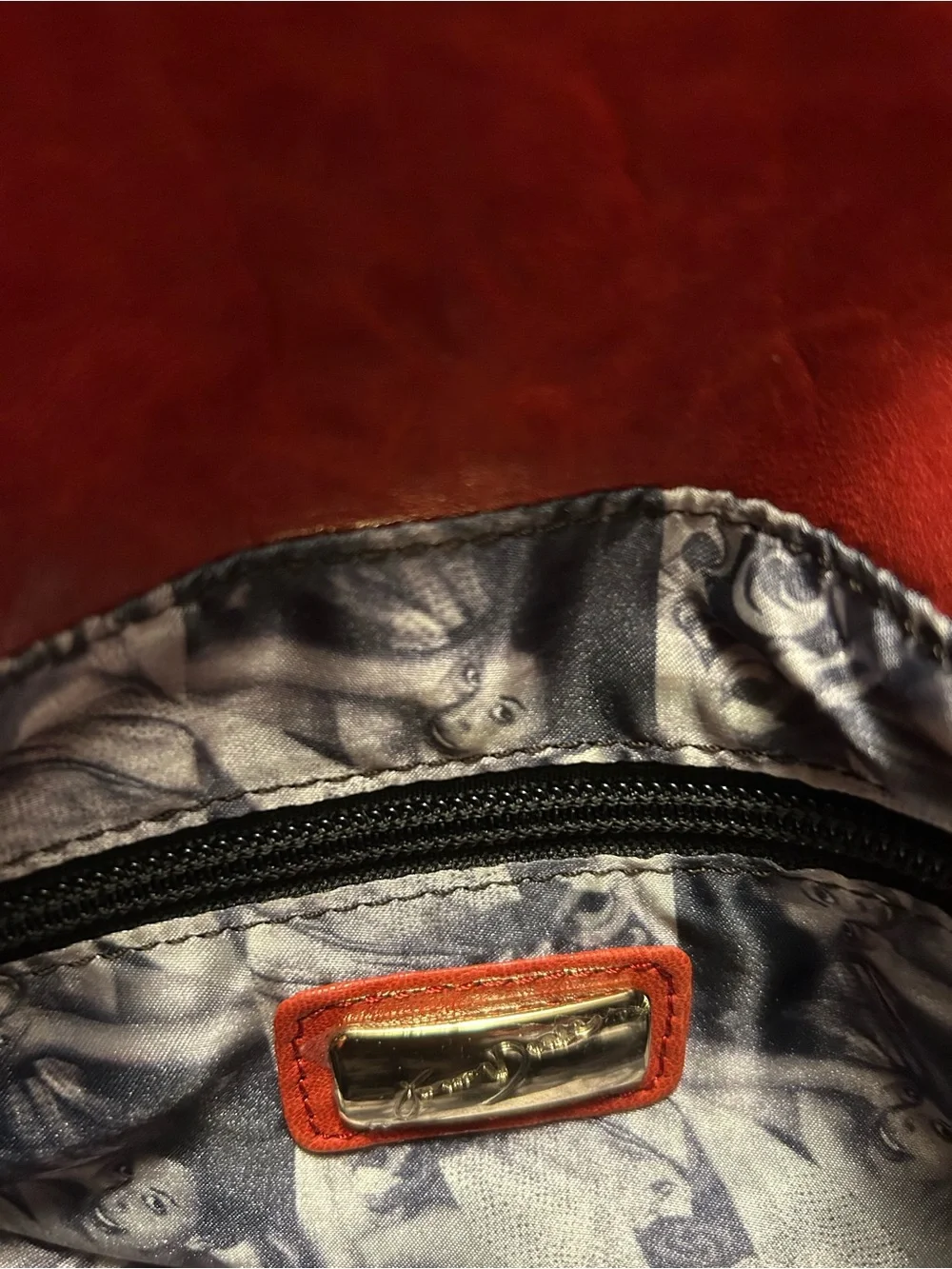 Junior Drake Red Leather Shoulder Bag with Dual Front Pockets